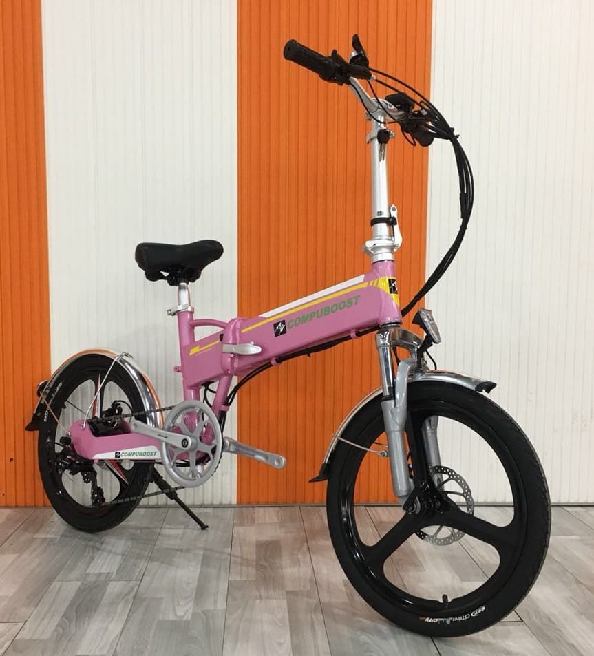 Pink compact ebike Fat Tire